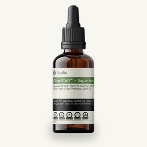 Olive-C60™ Original 30 mL amber dropper bottle by Papilio